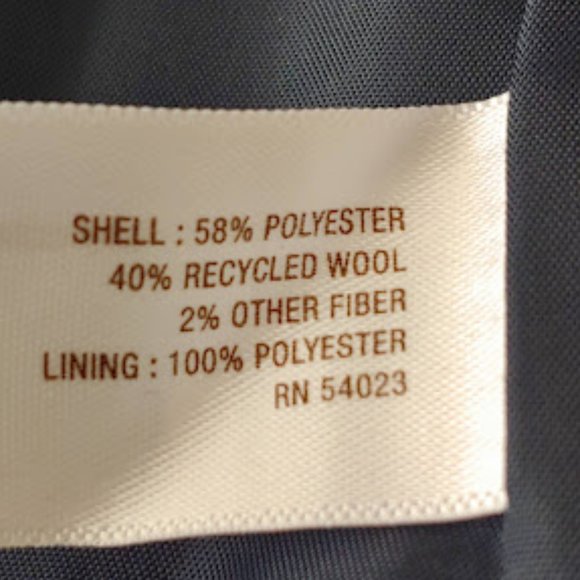 Old Navy plaid wool lined button heavy pea coat/XS/red & navy blue - Picture 11 of 11